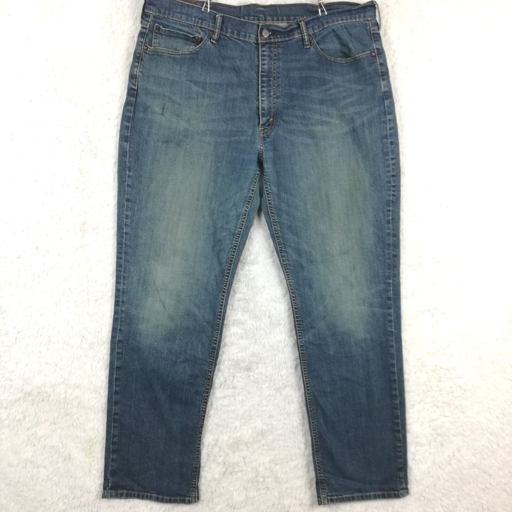 Levi's Mens Jeans 541 Athletic Fit Tapered Leg Blue Denim Whiskering 39x34